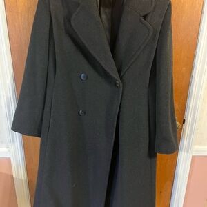 Classic Black Double-Breasted Women's Pea Coat
